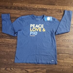 Life is Good Mens Blue Long Sleeve Shirt Size Large